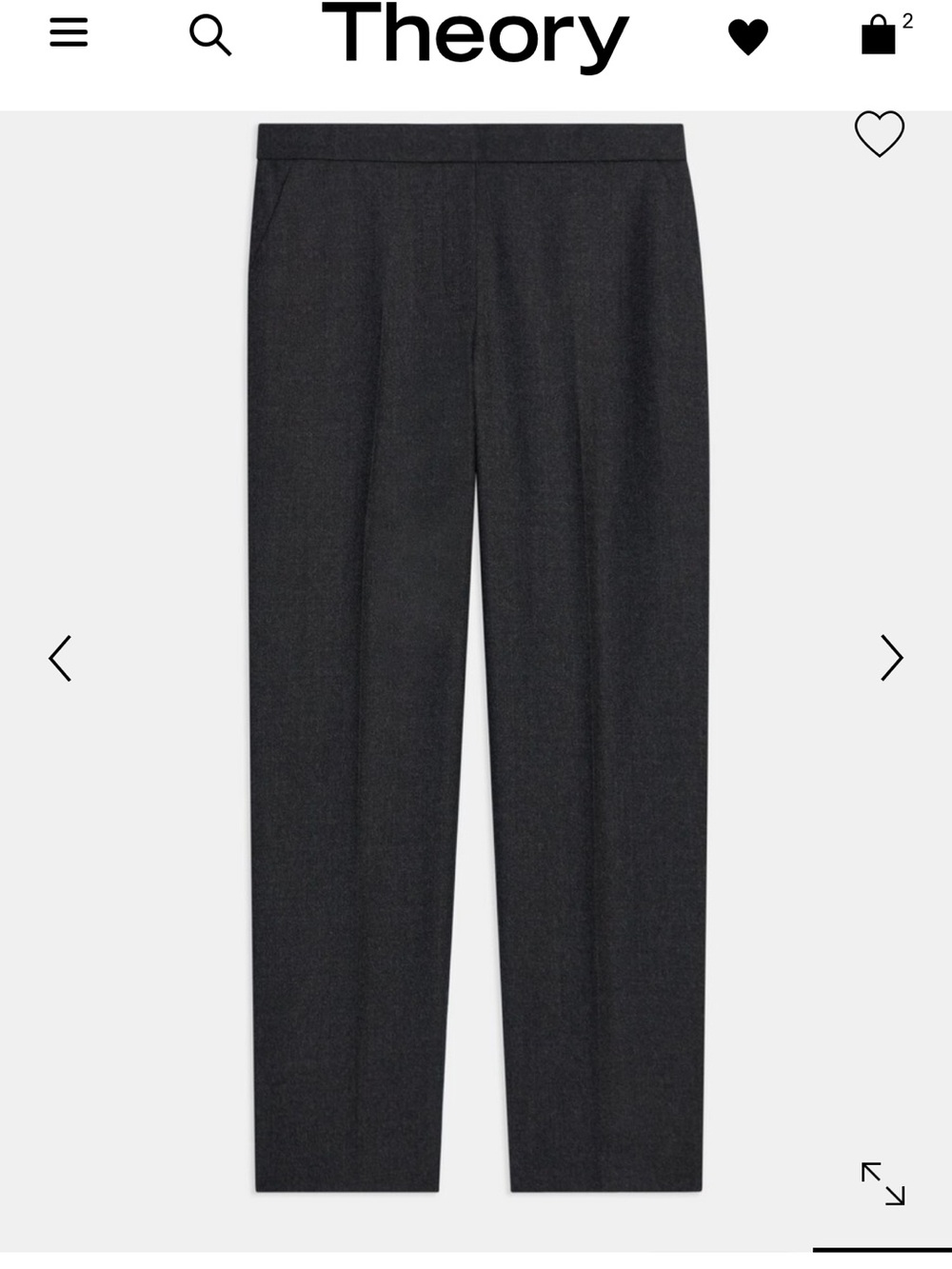 Treeca Pant in Sleek Flannel Wool Pants